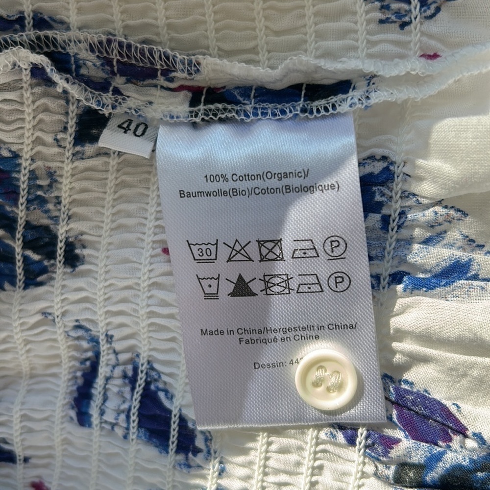 NWT Baum und Pferdgarten Mynowa Womens blue tulip top. Size 10 (40 on tag). - Picture 6 of 9